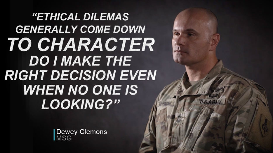 MSG Clemons explaining the importance of ethical problem solving